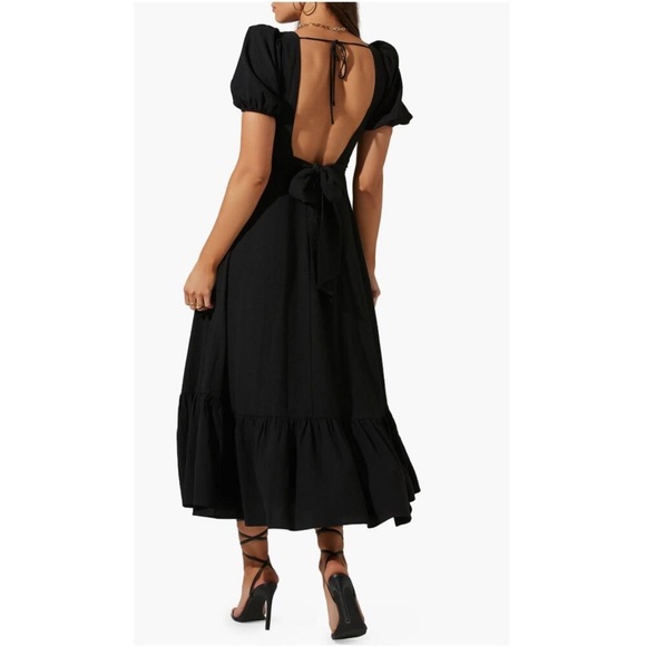 NWT ASTR The Label Women's Twist Bust Tie Back Midi Dress In Black Size Large - Picture 13 of 16